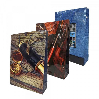 Фото Пакет подарочный 32x45x11см ламинированный Мужской 1021 от производителя, с доставкой по Хабаровску