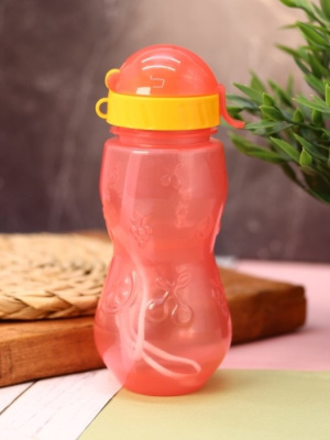 Бутылка с трубочкой 400мл Fruit pink БКА-467-03