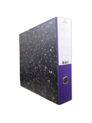 Фото Папка-регистратор 75мм картон Attomex Lite мрамор черная фиолетовый корешок 3090916 от производителя, с доставкой по Хабаровску