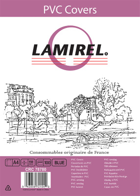Фото Обложки Lamirel Transparent A4, PVC, синие, 150мкм, 100 шт., шт от производителя, с доставкой по Хабаровску
