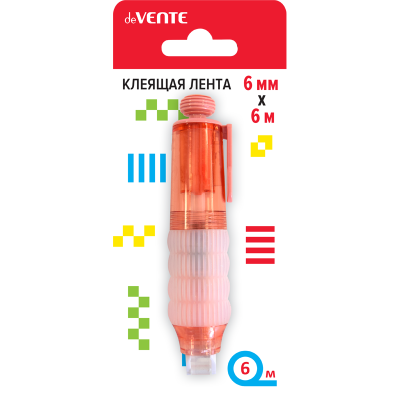Фото Клей-лента 6ммх6м deVENTE красная 4162400 от производителя, с доставкой по Хабаровску
