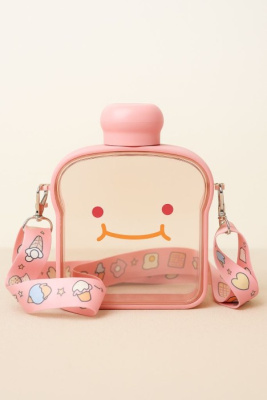 Бутылка 380мл Хлебный ломтик розовая YF2205-03