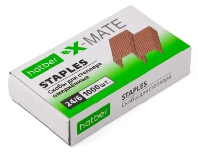 Фото Скобы для степлера №24/6 (1000шт) Hatber оцинкованные 24DS_00024/SS_063651 от производителя, с доставкой по Хабаровску