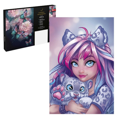 Фото Картина по номерам 20х30см Девушка с барсом 67916 от производителя, с доставкой по Хабаровску