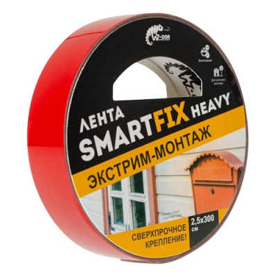 Фото Скотч 15мм 3м двусторонний сверхпрочный прозрачный SmartFix HEAVY SFV1530T от производителя, с доставкой по Хабаровску