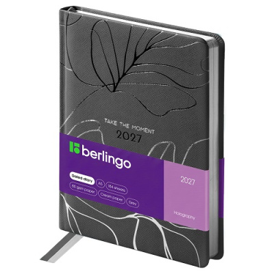 Фото Ежедневник А5 2027 Berlingo Holography 368стр иск кожа темно-серый DD7_F0031 от производителя, с доставкой по Хабаровску