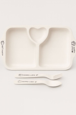 Тарелка пластиковая Love beige 6079-03