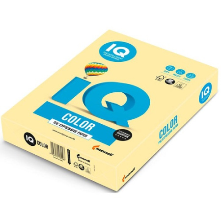Бумага цветная А3 80г 500л пастель желтая IQ COLOR YE23 65174