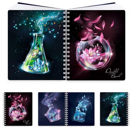 Фото Тетрадь 100л А5 клетка/линейка гребень Double book Волшебный эликсир 61535 от производителя, с доставкой по Хабаровску