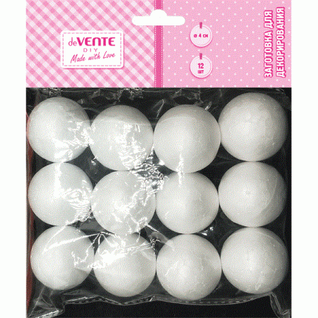Фото Набор из пенополистирола deVENTE Шары d=40мм 12шт 8003901 от производителя, с доставкой по Хабаровску