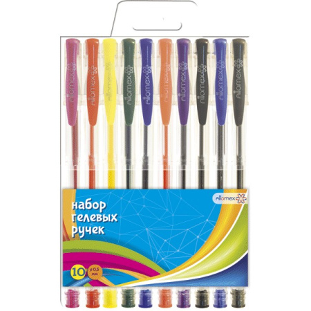 Фото Набор гел ручек 10цв 0,5мм Attomex 5051643 от производителя, с доставкой по Хабаровску