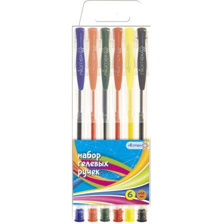 Фото Набор гел ручек 6цв 0,5мм Attomex 5051642 от производителя, с доставкой по Хабаровску