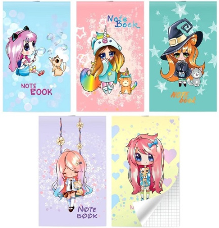 Фото Блокнот А6 30л клетка на скобе LAMARK Милашки-аниме NB0203-S  от производителя, с доставкой по Хабаровску