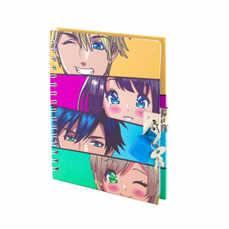 Фото Подарочный блокнот 180х130мм 48л клетка на гребне с замочком Аниме AL11309/1 от производителя, с доставкой по Хабаровску