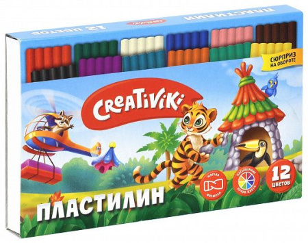 Фото Пластилин 12цв 180г Creativiki со стеком ПЛ12КР от производителя, с доставкой по Хабаровску