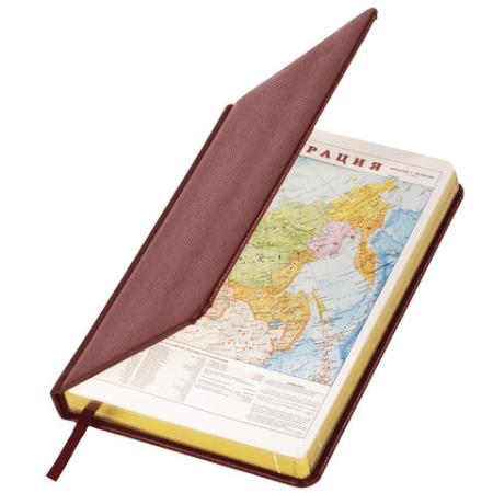 Фото Ежедневник А5 без дат BRAUBERG Iguana 320стр под кожу рептилий темно-коричневый 125090 от производителя, с доставкой по Хабаровску