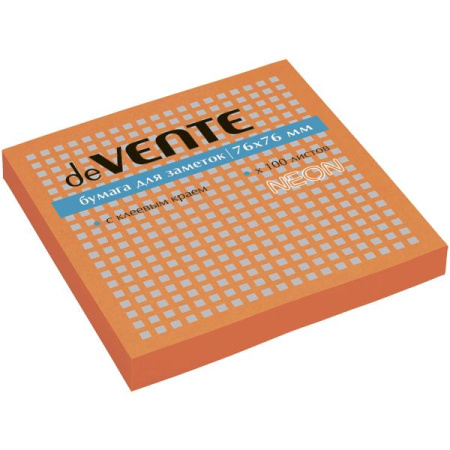 Фото Липкий блок 76х76мм 100л оранжевый неон deVENTE 2010332 от производителя, с доставкой по Хабаровску