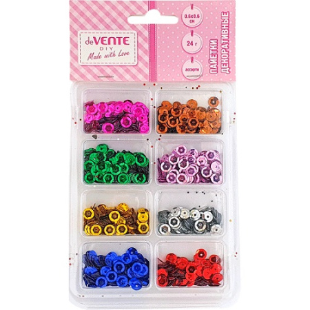 Фото Пайетки декоративные 8цв deVENTE Metallic 8001918 от производителя, с доставкой по Хабаровску