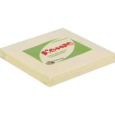 Фото Липкий блок 76x76мм 100л Z-сложения желтый пастель КОМУС 154923 от производителя, с доставкой по Хабаровску