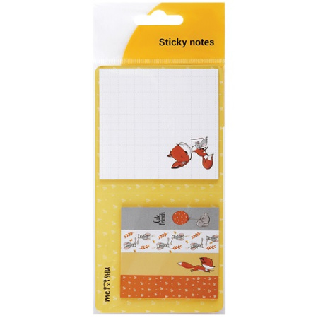 Фото Липкие закладки 60x15мм+липкий блок 74х74мм 25л бумажные MESHU Fox&Rabbit MS_87514   от производителя, с доставкой по Хабаровску