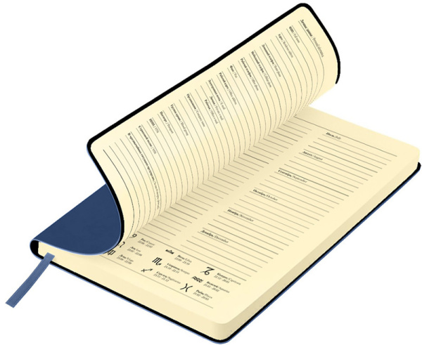 Фото Ежедневник недатированный Lamark Magic Soft Touch FLEX A5 синий + резинка, 256 стр., кремовый блок,  от производителя, с доставкой по Хабаровску