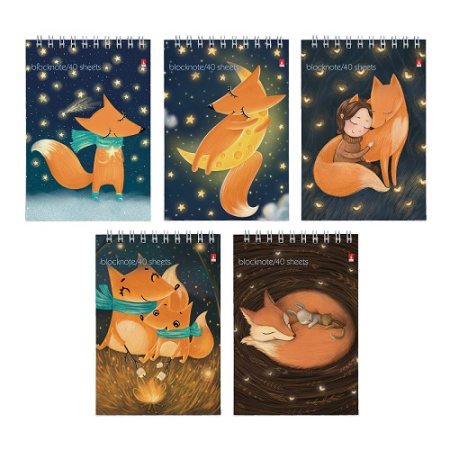 Фото Блокнот А6 40л клетка на гребне ВОЛШЕБНЫЕ ЛИСЫ 3-40-249 от производителя, с доставкой по Хабаровску