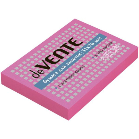 Фото Липкий блок 51х76мм 100л малиновый неон deVENTE 2010314 от производителя, с доставкой по Хабаровску