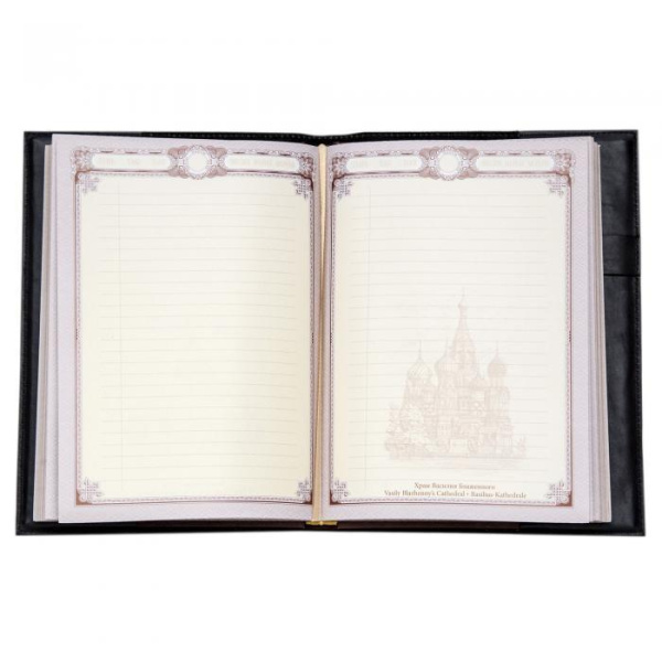 Фото Ежедневник большой в кожаном переплете черный 008-08-44 от производителя, с доставкой по Хабаровску