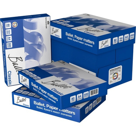  Бумага А4, В, 80г, 500л, 153%, BALLET Classic  - Заказать или купить в Хабаровске
