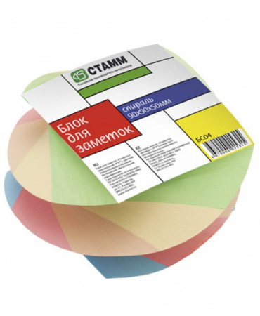 Фото Блок для записи 9х9х5см 5цв пастель на склейке спираль СТАММ БС04 от производителя, с доставкой по Хабаровску