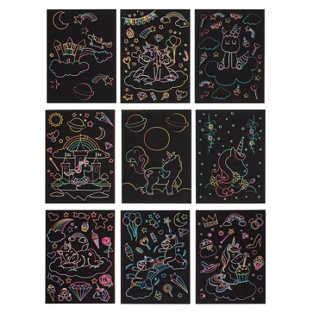 Фото Гравюра голографик А5 Единороги 9шт KR-12261-4 от производителя, с доставкой по Хабаровску