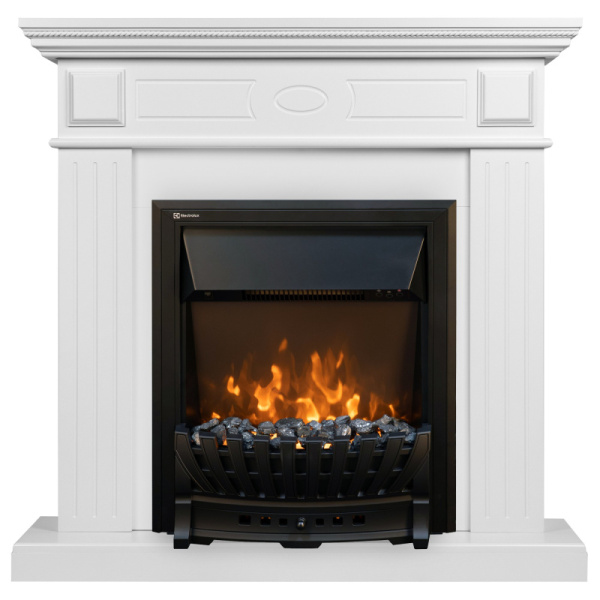 Каминокомплект: Очаг Electrolux Classic EFP/P-1020LS, портал Bianco Classic белый