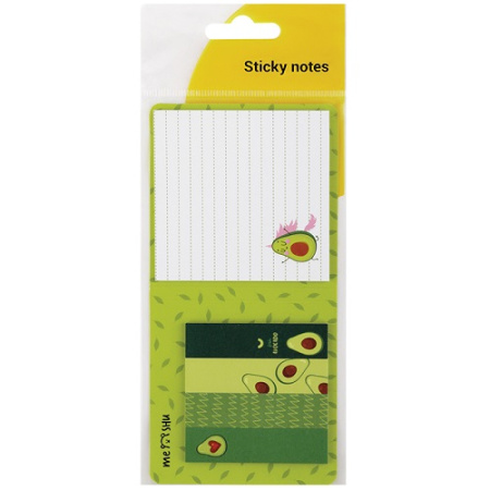 Фото Липкие закладки 60x15мм+липкий блок 74х74мм 25л бумажные MESHU Avocado MS_87859  от производителя, с доставкой по Хабаровску