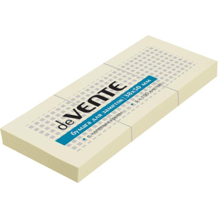 Фото Липкий блок 38х50мм 3х100л желтый пастель deVENTE 2010304 от производителя, с доставкой по Хабаровску